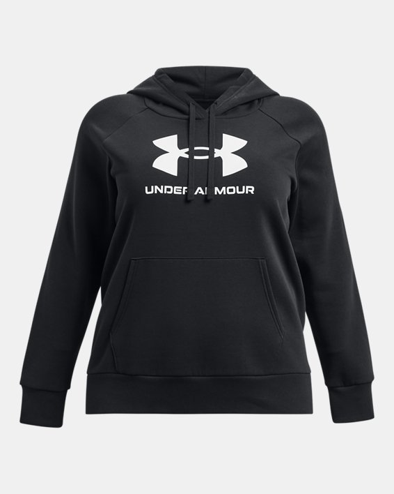 Sweat à capuche avec logo UA Rival Fleece pour femme, Black, pdpMainDesktop image number 4